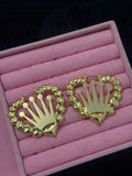 Heart crown earrings