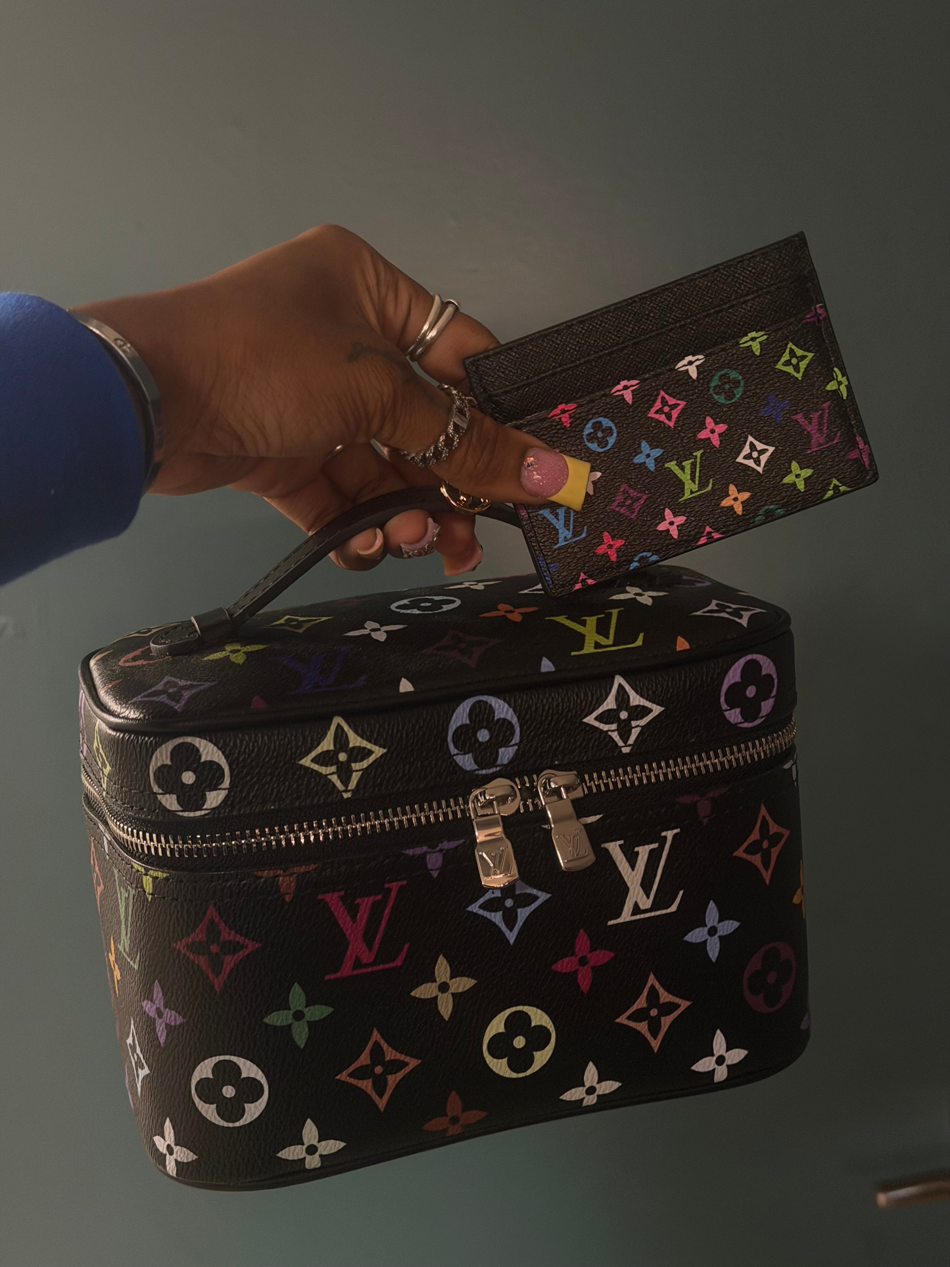 Black colorful  Lv vanity ( only bag )