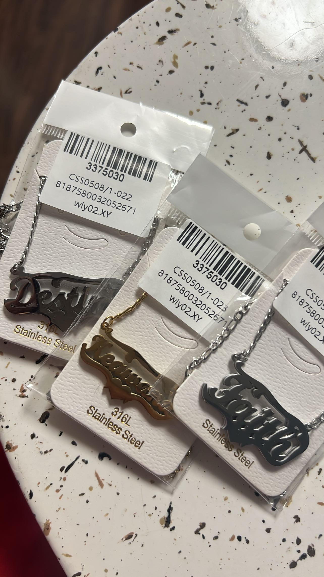 Double name plate necklaces
