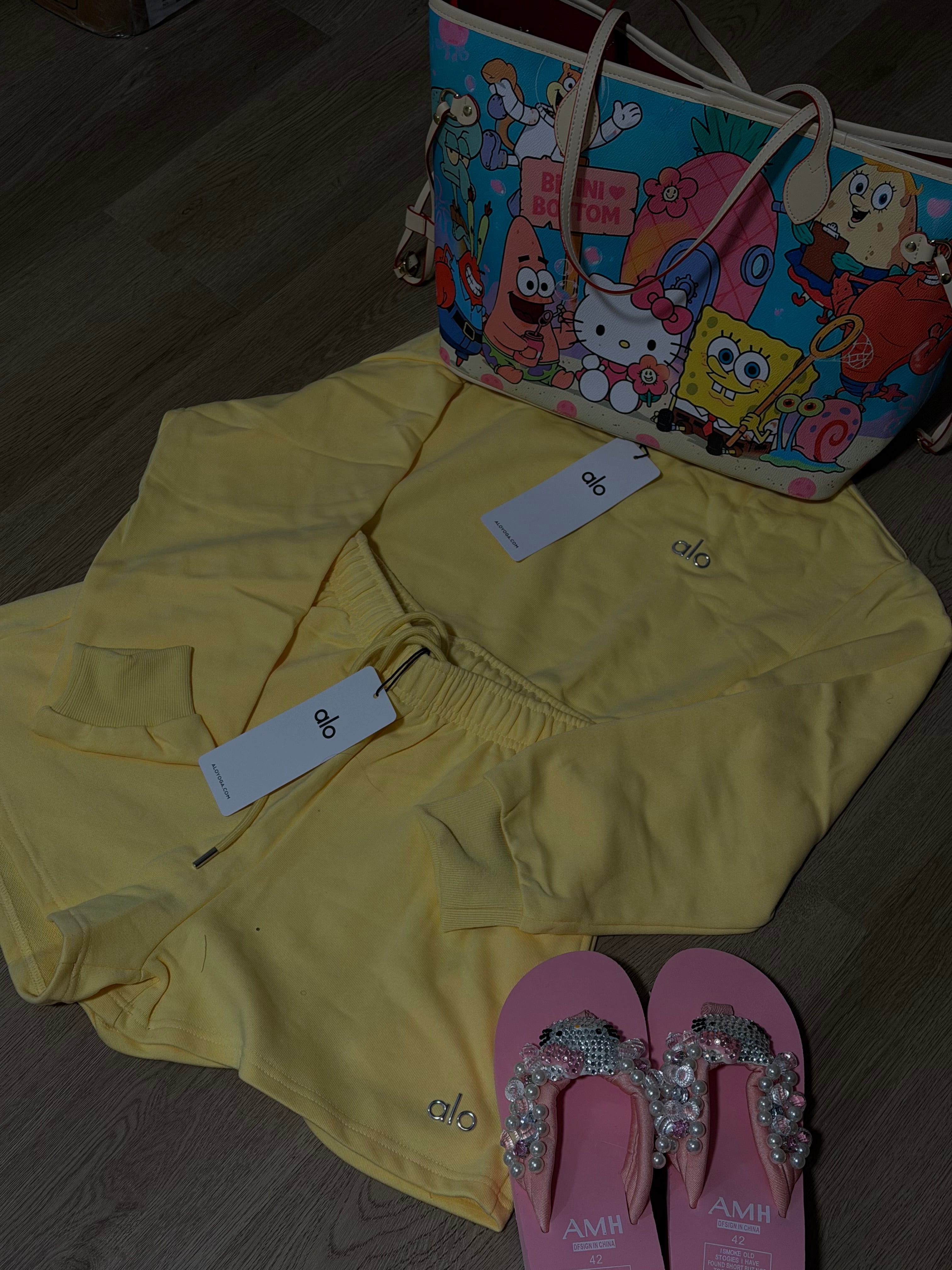 Yellow Alo short set
