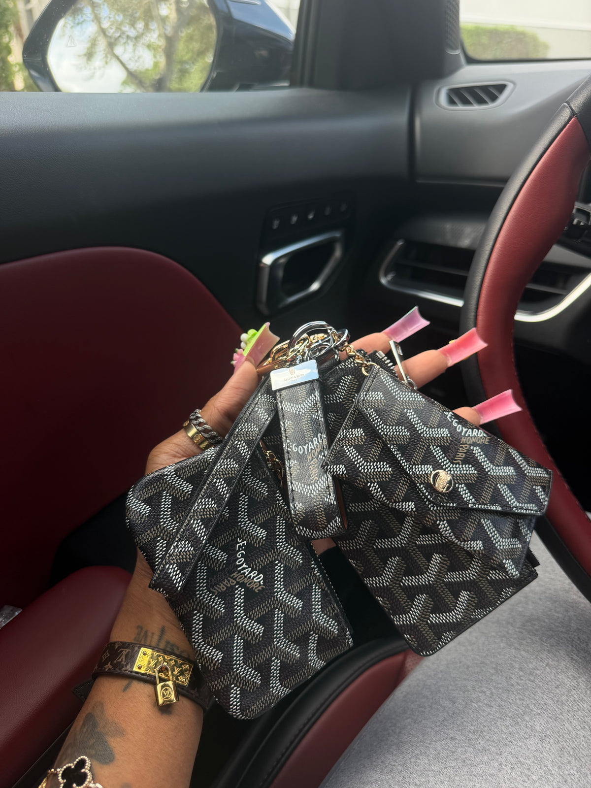 4 piece goyard keychain set