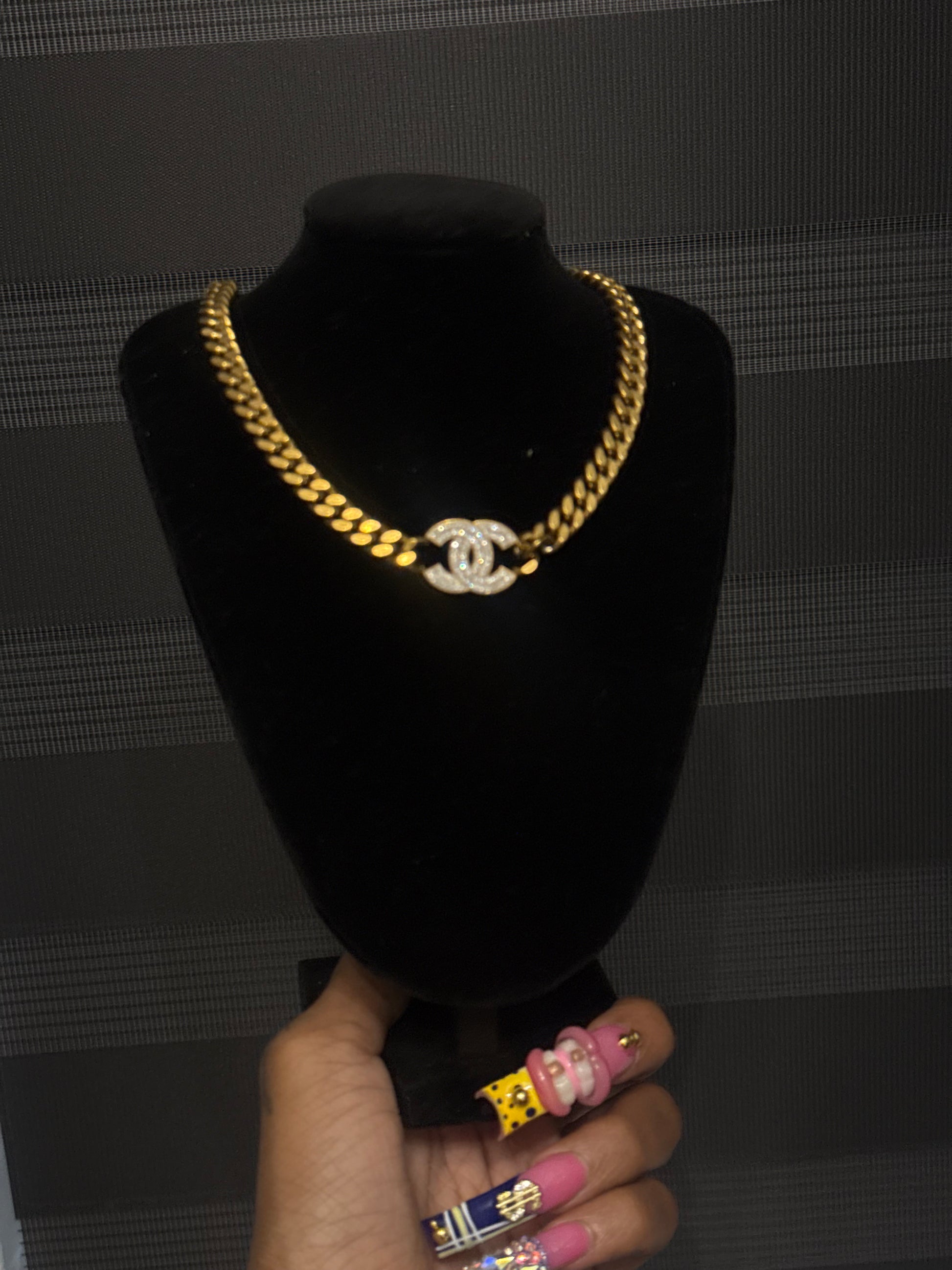 Gold cc Cuban necklace