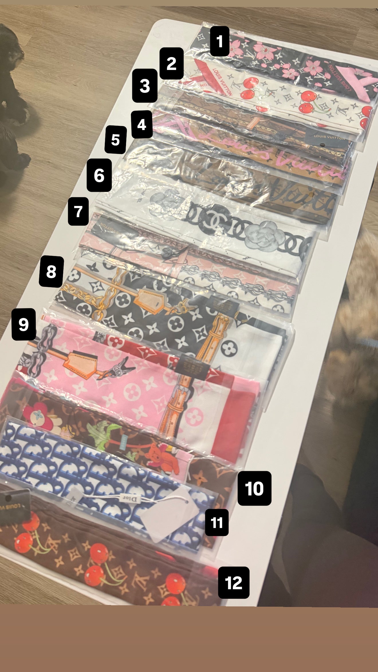Lv headband / bag scarfs
