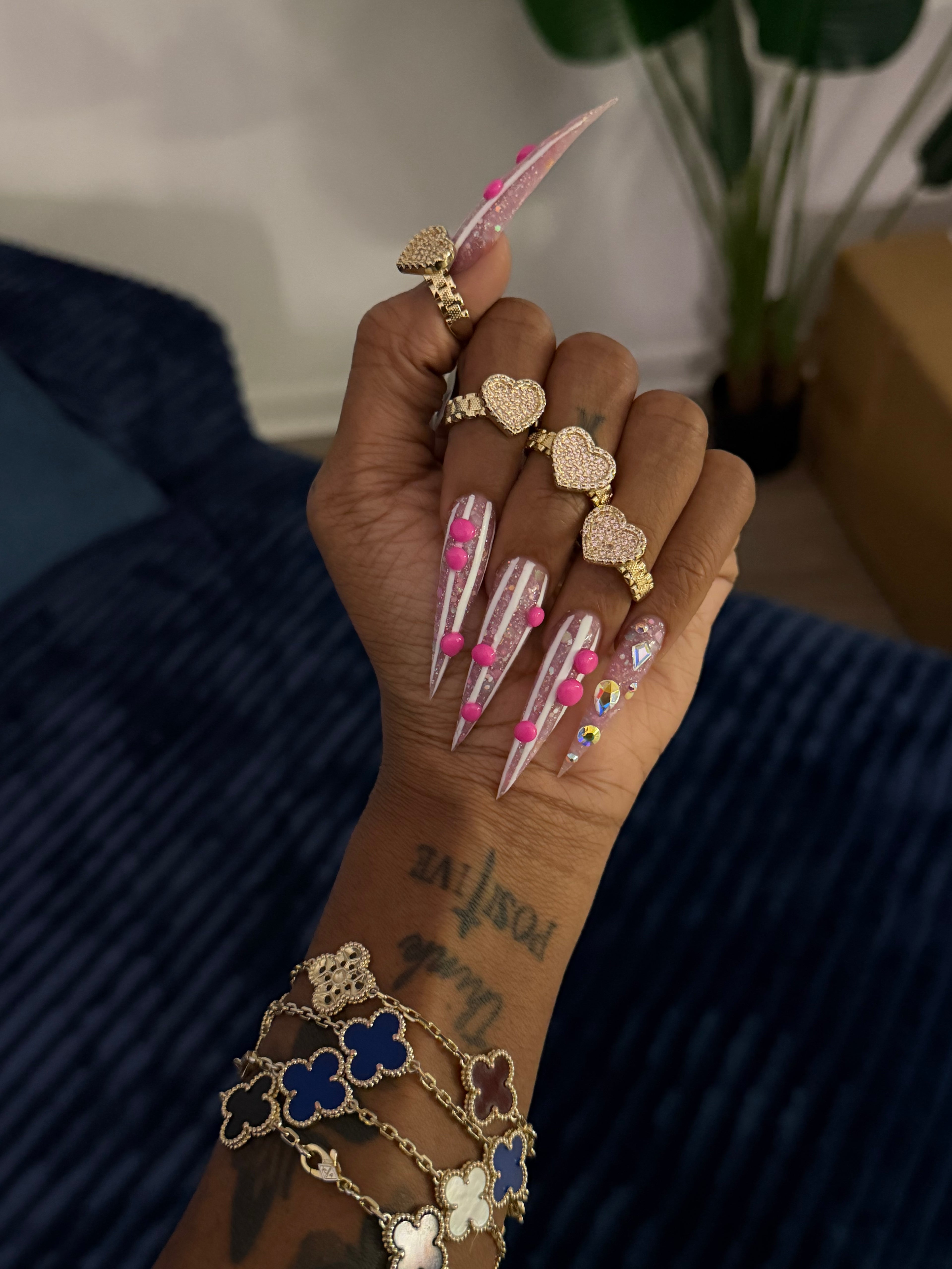 Small pink Rollie ring