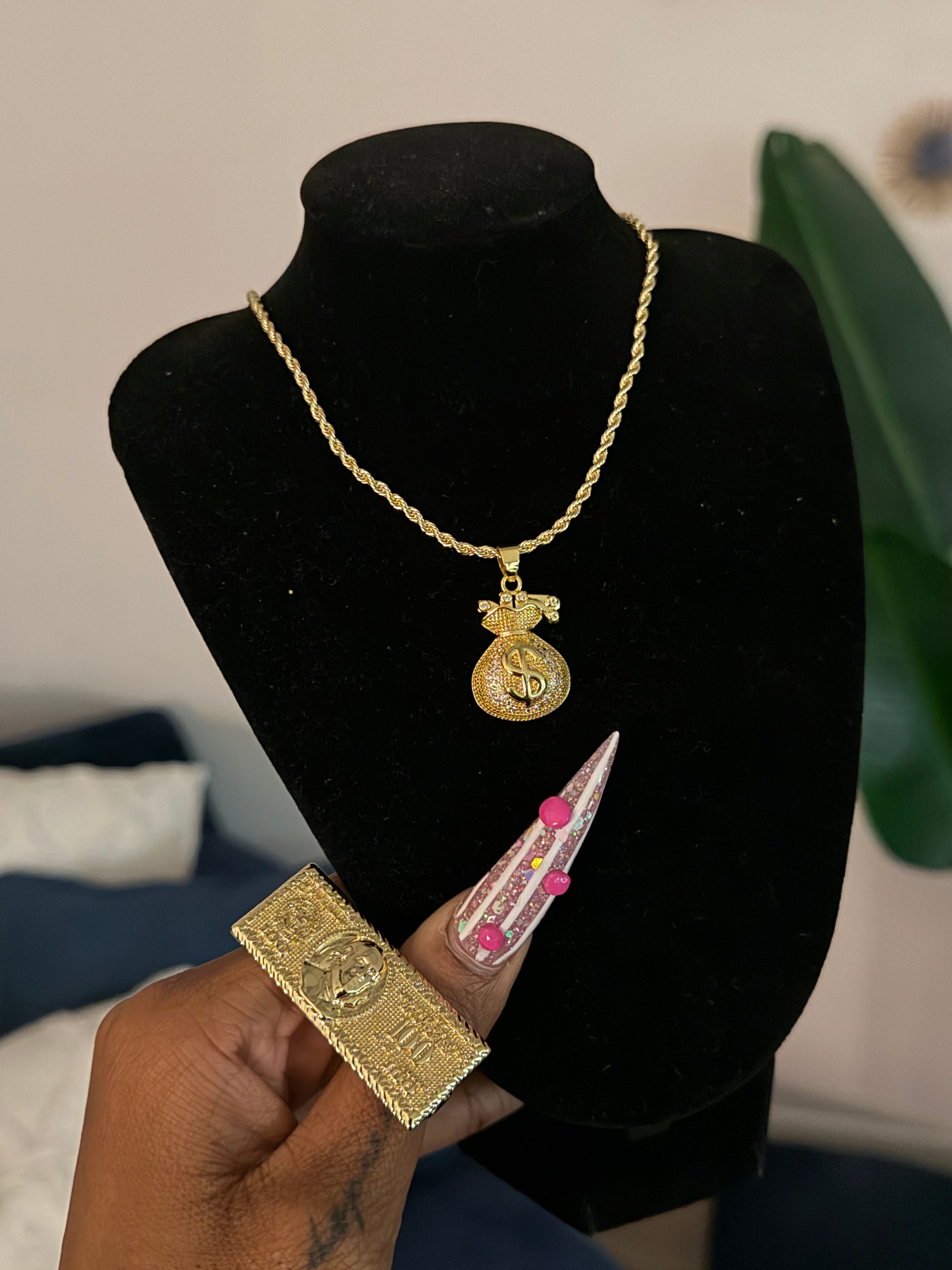 Money bag necklace
