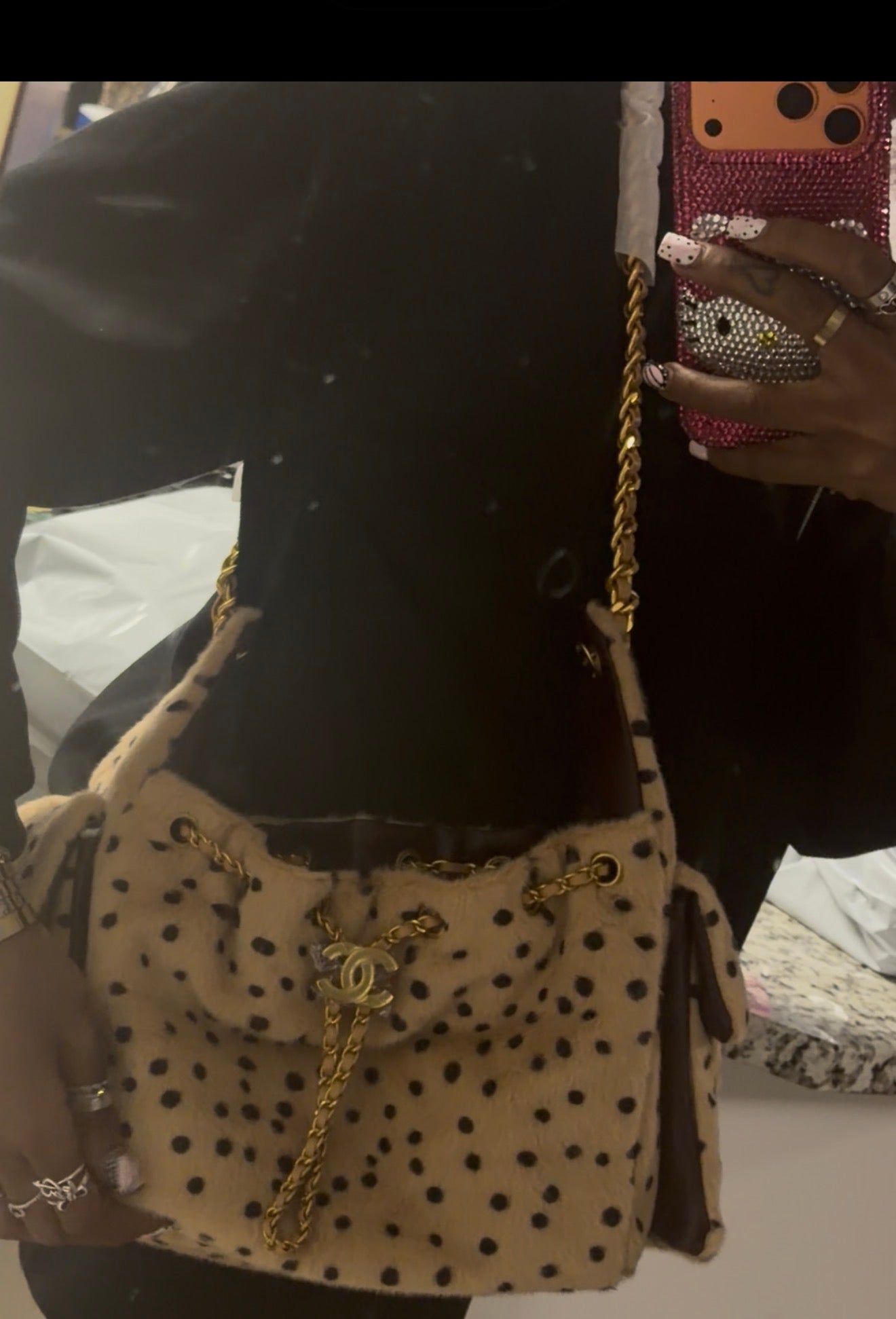 Cc cheetah fur bag
