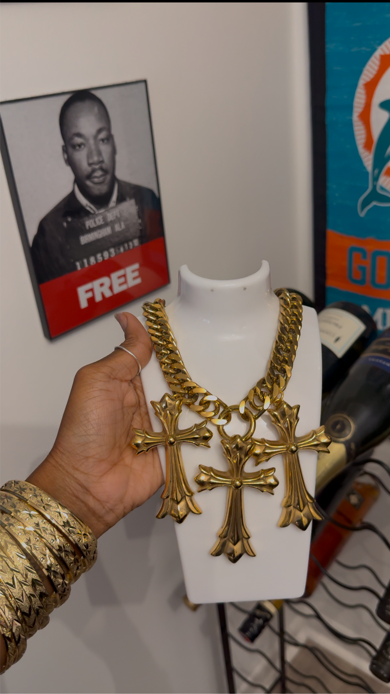 3 piece chrome necklace