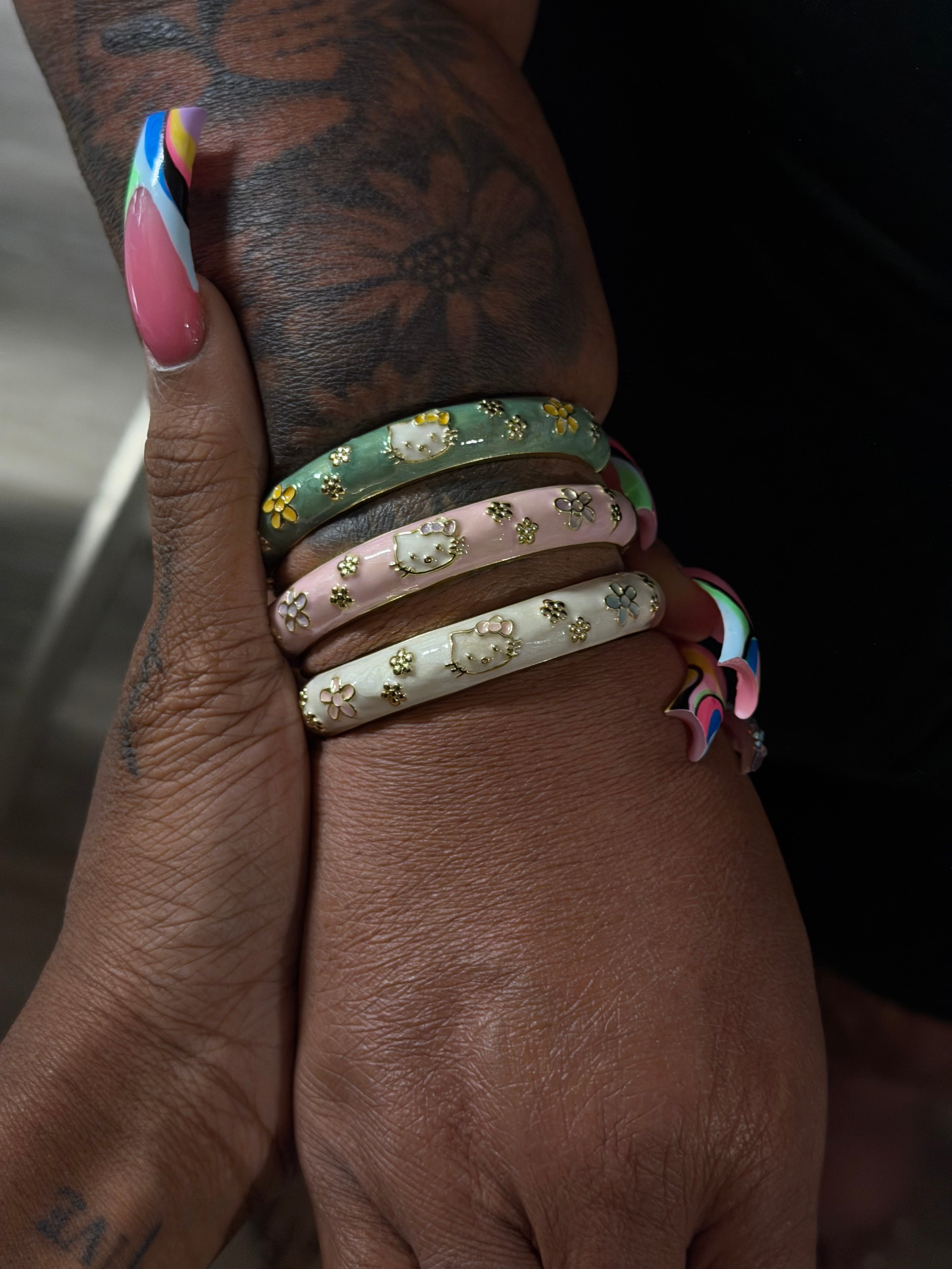 Hello kitty floral bangle