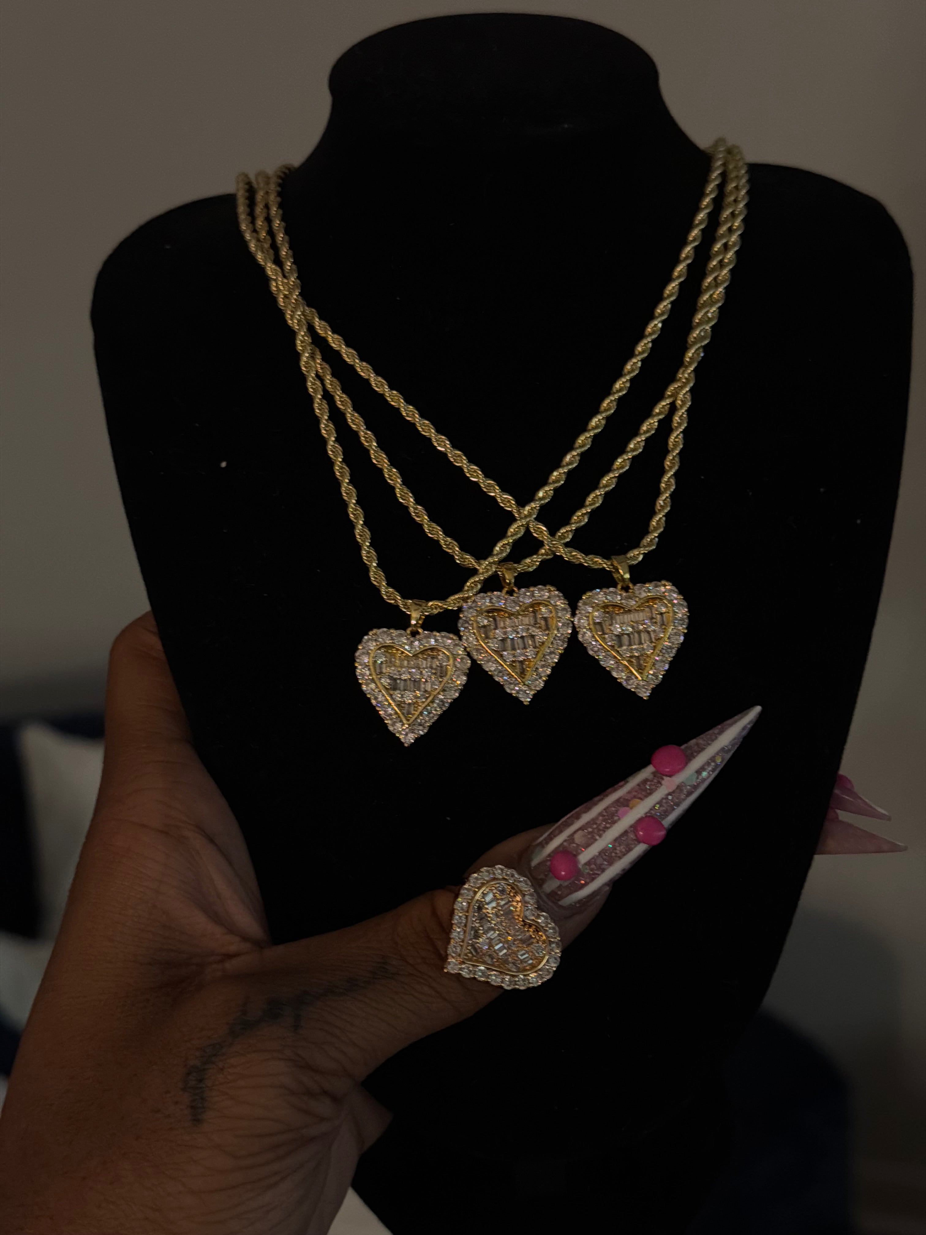 Heart diamond necklace