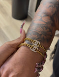 Cc white gold bracelet