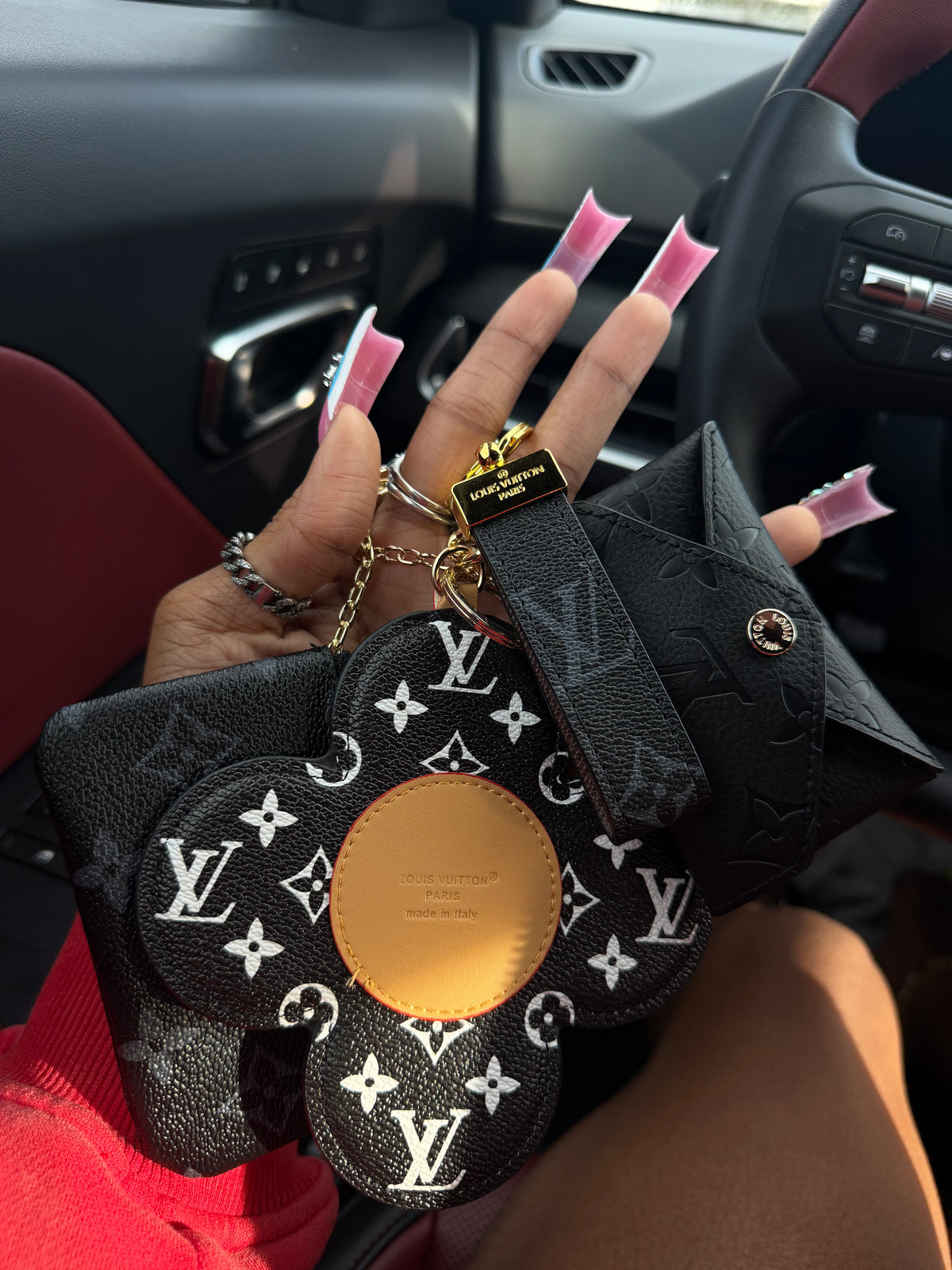 4 piece lv keychain