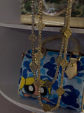 Diamond clover tennis necklace