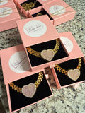 pink heart Rollie necklace