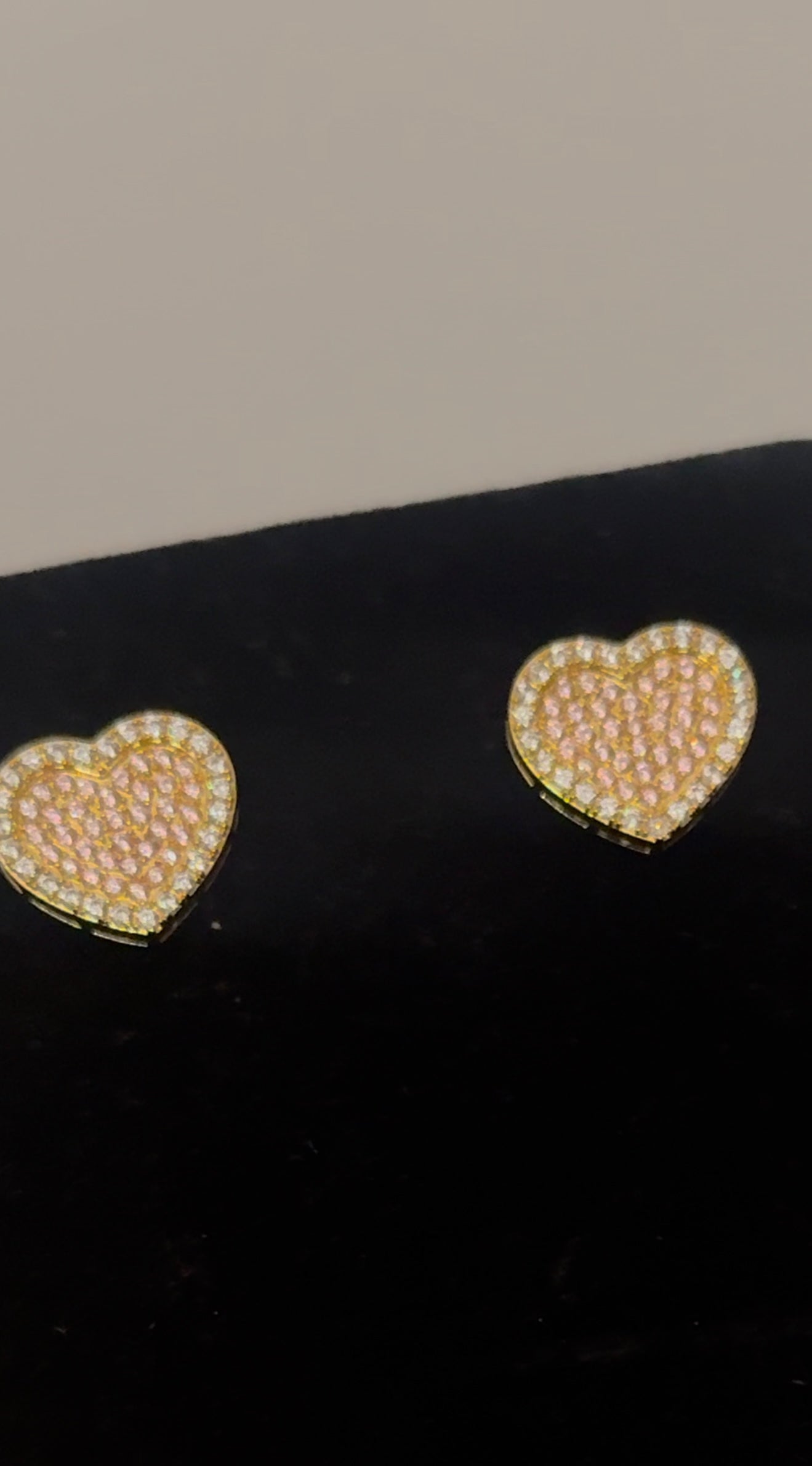 Pink heart Rolex earrings