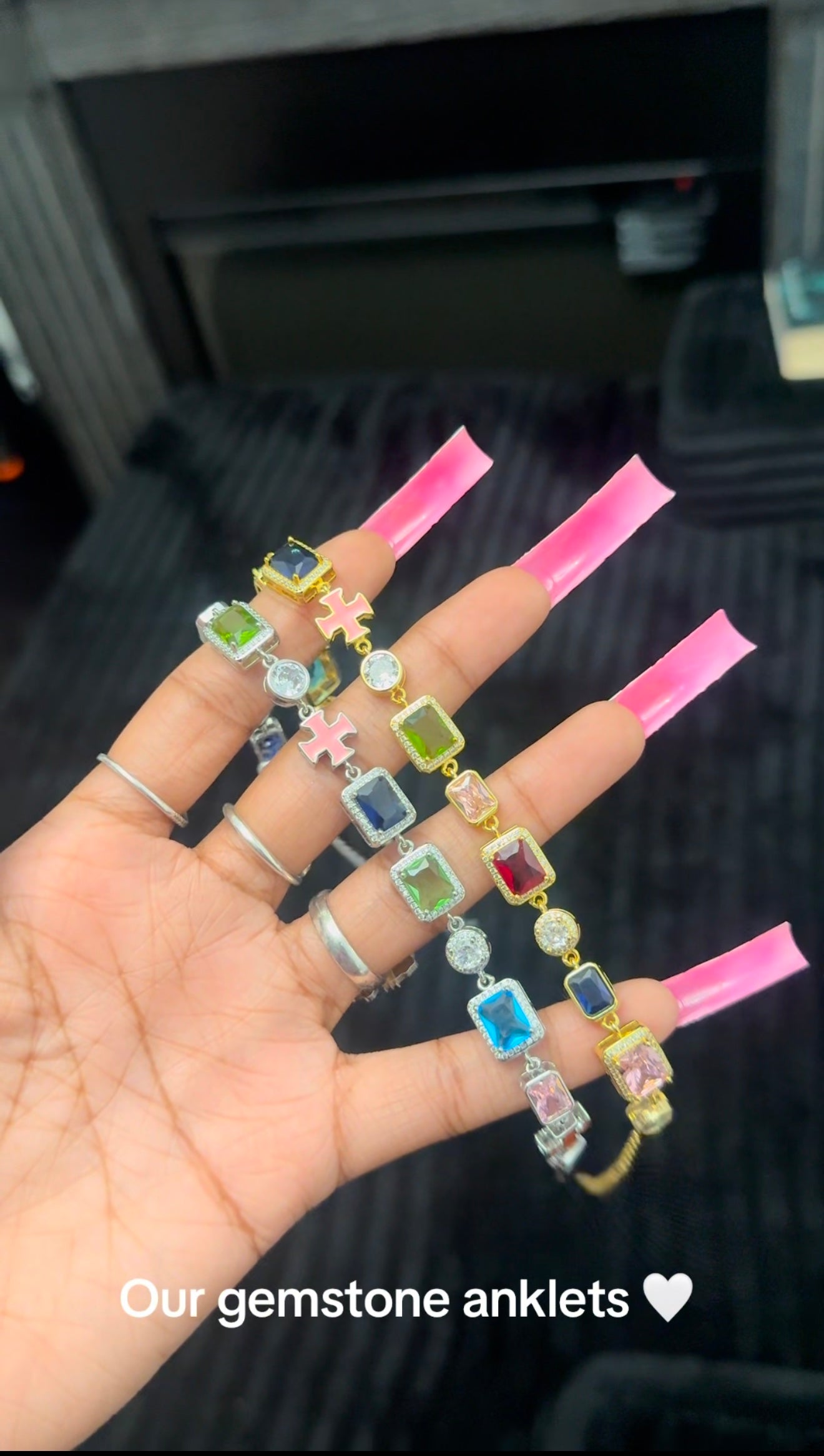 Gemstone anklet