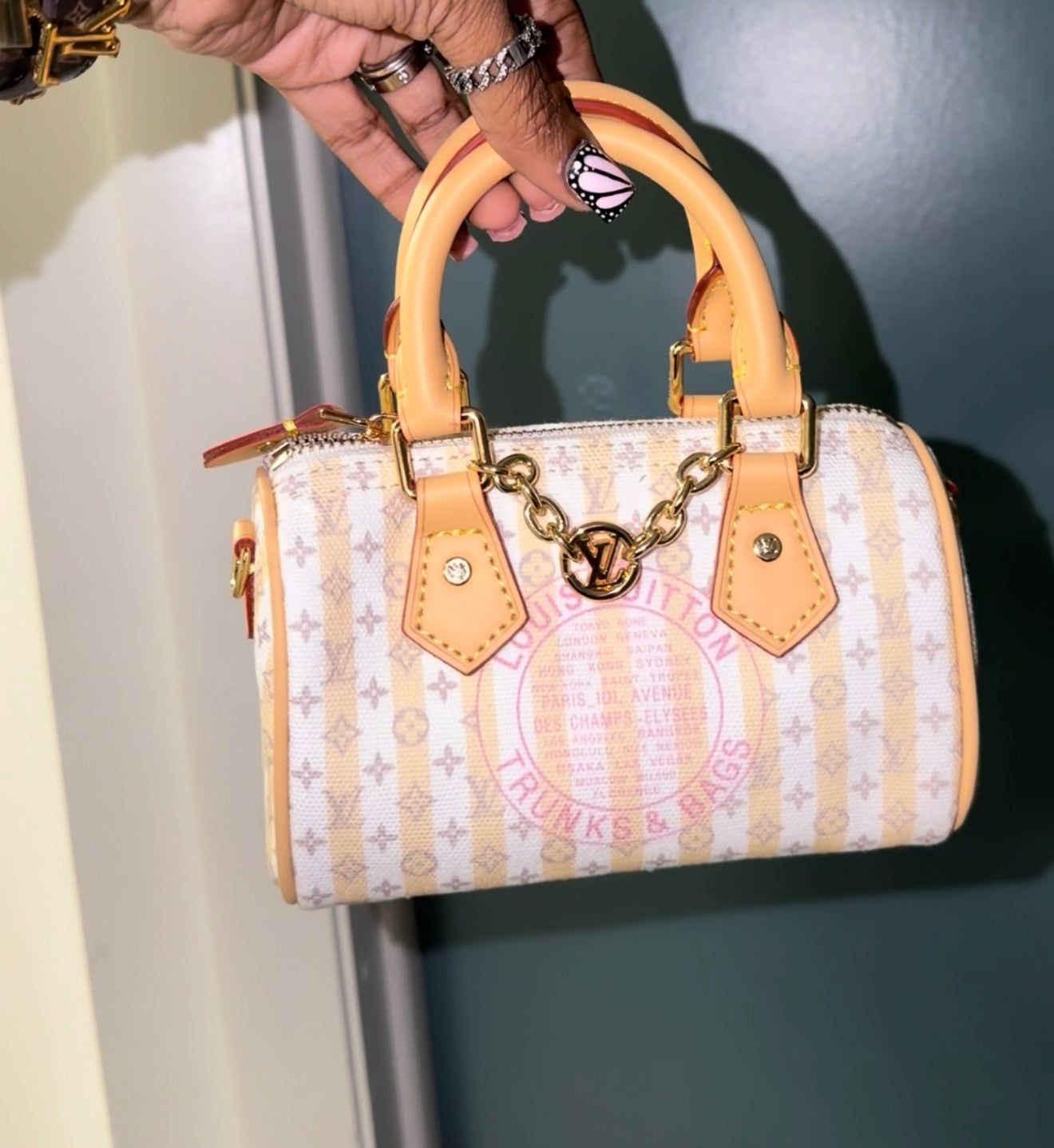 Lv yellow and pink speedy