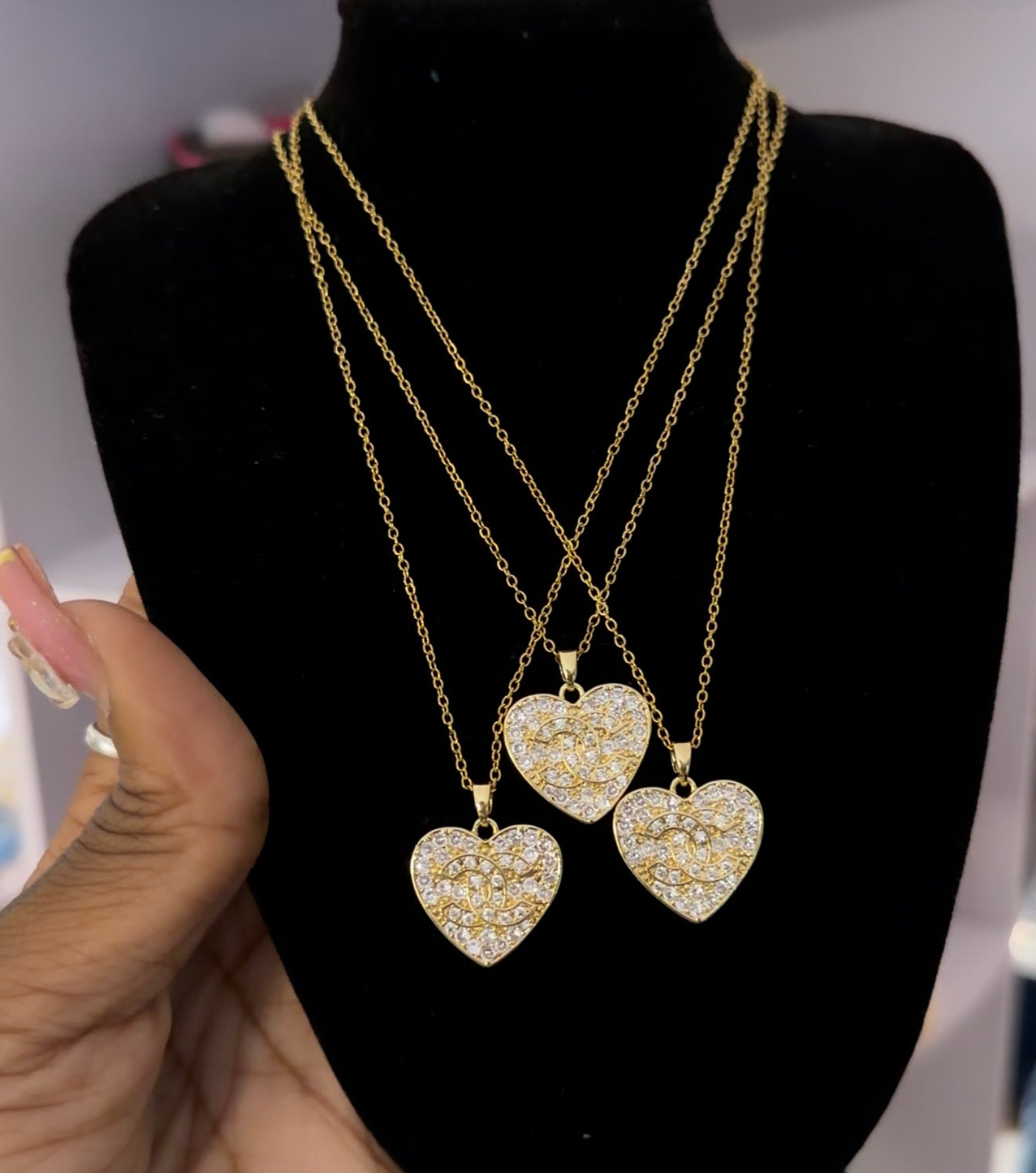Cc heart necklace