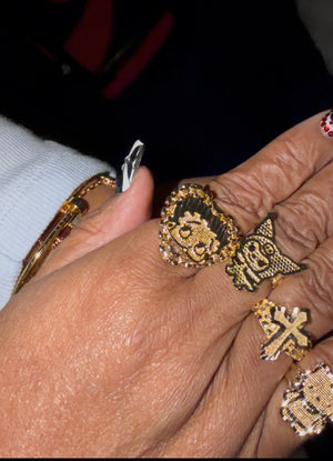 18k plated gold rings