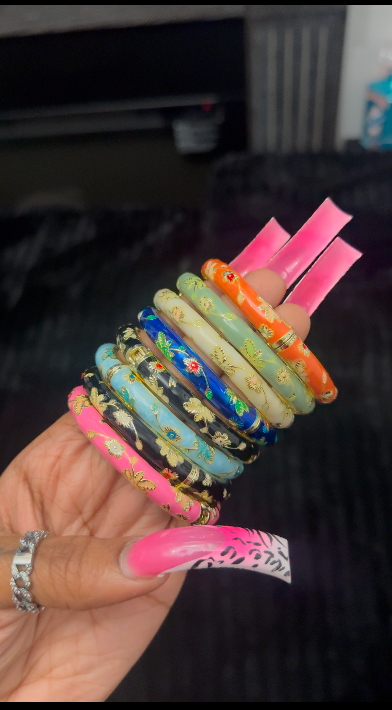 Flower blossom bangles