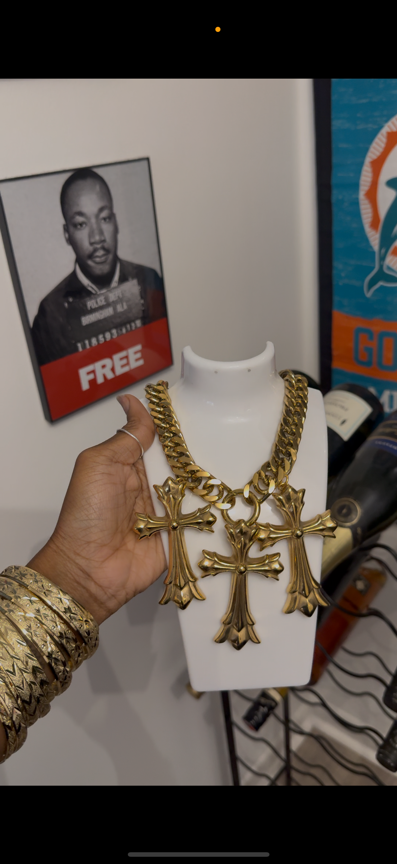 3 piece chrome necklace