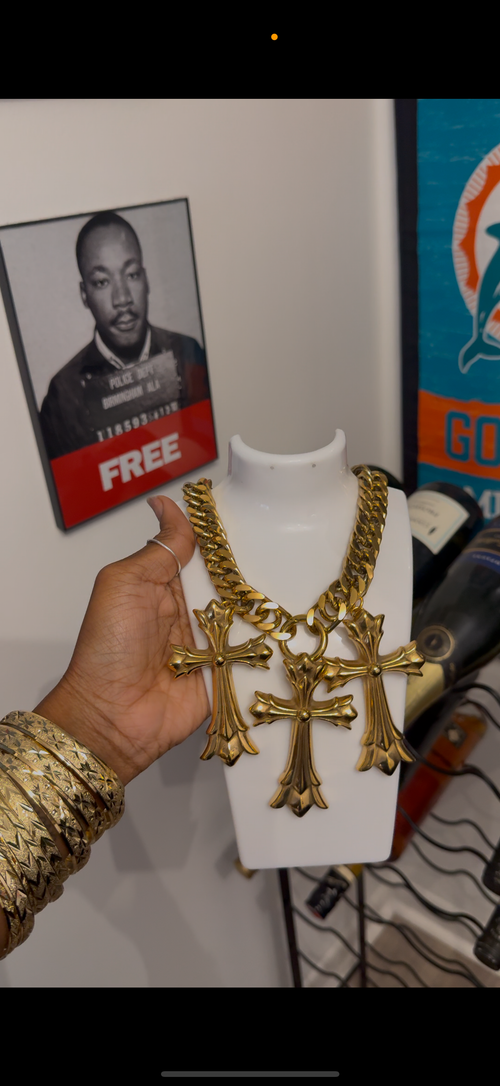 3 piece chrome necklace