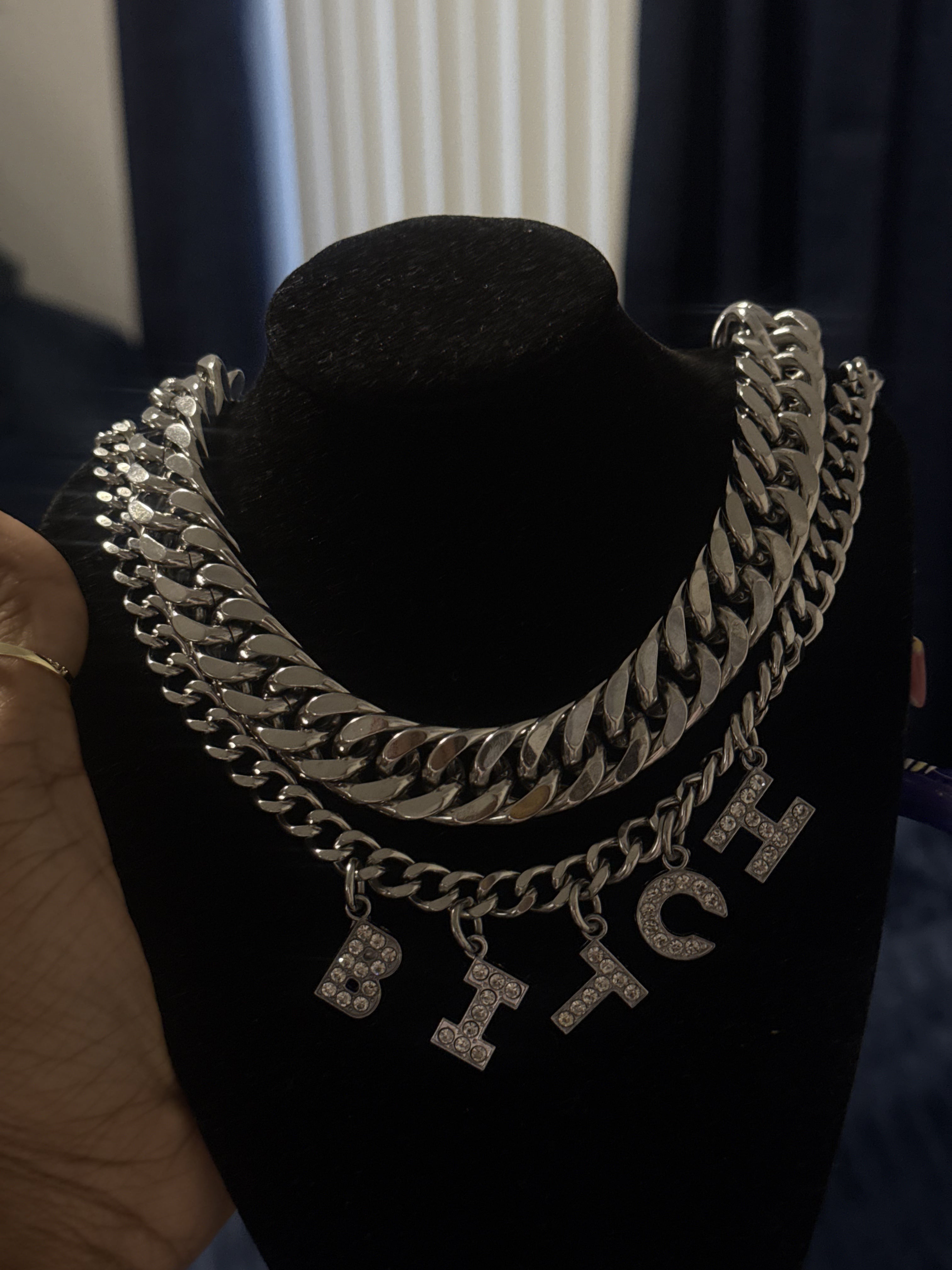 Cuban two piece b*tch necklace