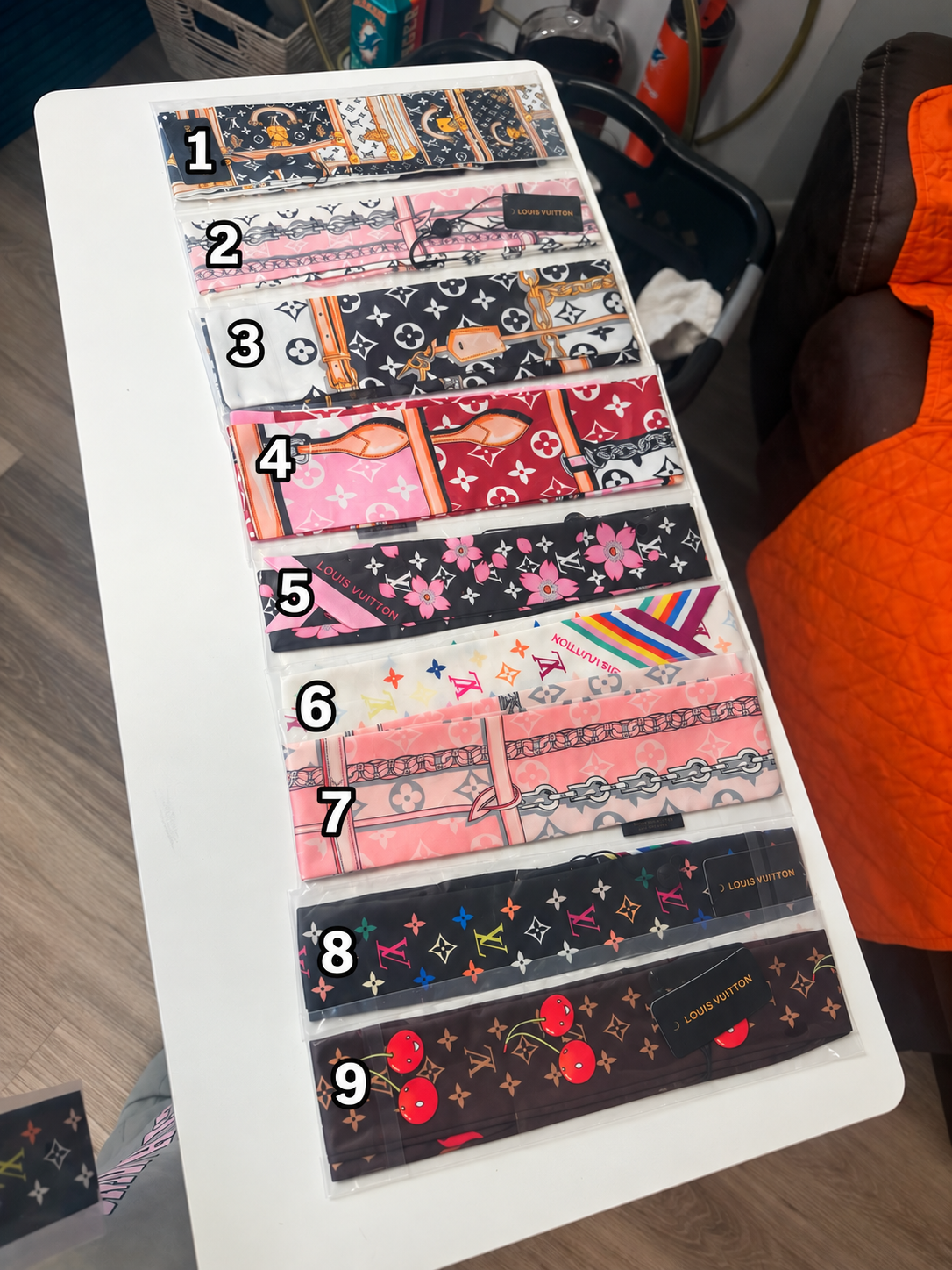 Lv headband / bag scarfs