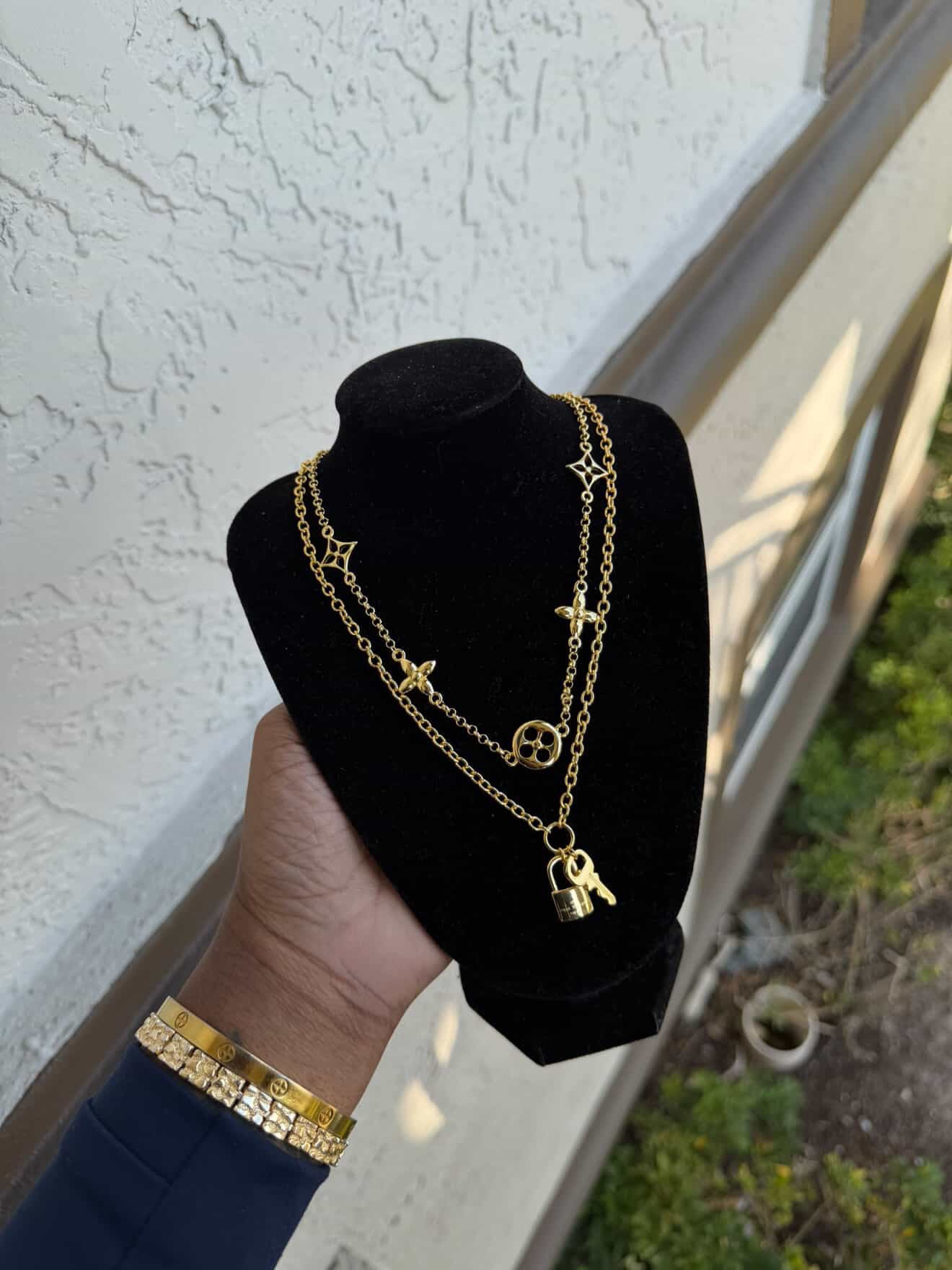 LV locket two piece chain